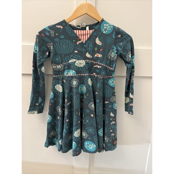 Girls Matilda Jane Character Counts Blue Dress Birds Flowers Size 8 - Picture 1 of 5